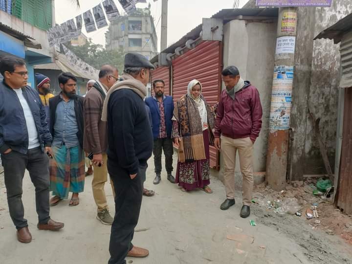 ড্রেনেজ ব্যবস্থা ও রাস্তা নির্মান কাজ পরিদর্শন  চেয়ারম্যান -আরিফ মাসুদ বাবু