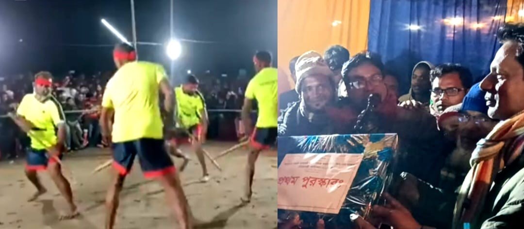 পঞ্চগড়ে চিলাহাটি বালাপাড়ায় ঐতিহ্যবাহী বালাপড়া লাঠি খেলা টুর্নামেন্ট অনুষ্ঠিত