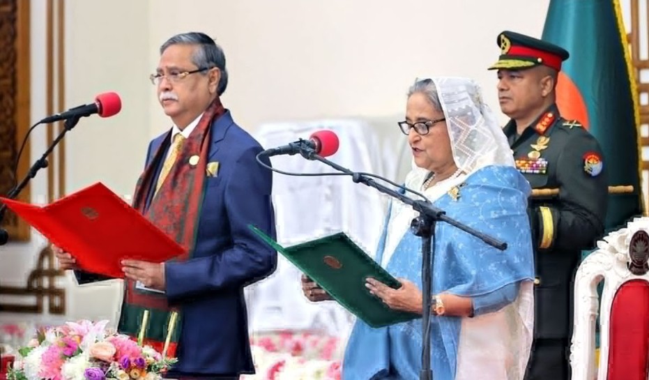 ৫ম বারের মত প্রধানমন্ত্রী হিসেবে শপথ নিলেন, শেখ হাসিনা;