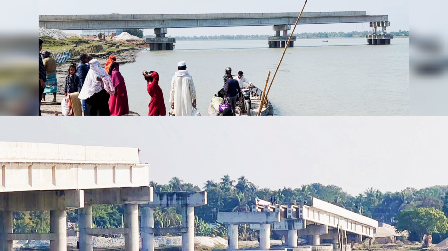 নড়াইলে কচ্ছপ গতিতে চলছে নবগঙ্গা নদীর  সেতুর কাজ