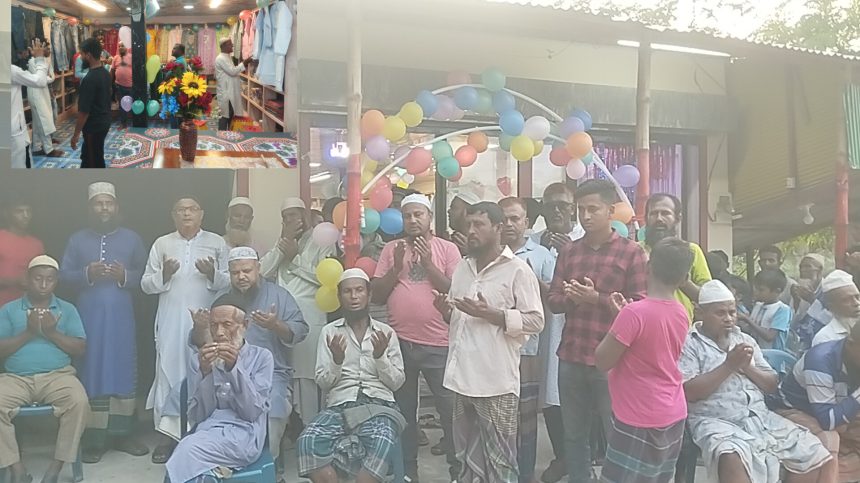 চান্দেরচর বাজারে ভাই ভাই ট্রেডার্সের গার্মেন্টস দোকানের উদ্বোধন