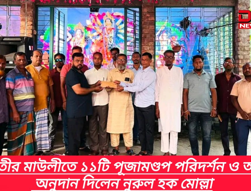 নড়াগাতীর মাউলীতে ১১টি পূজামণ্ডপ পরিদর্শন ও আর্থিক অনুদান দিলেন নুরুল হক মোল্লা